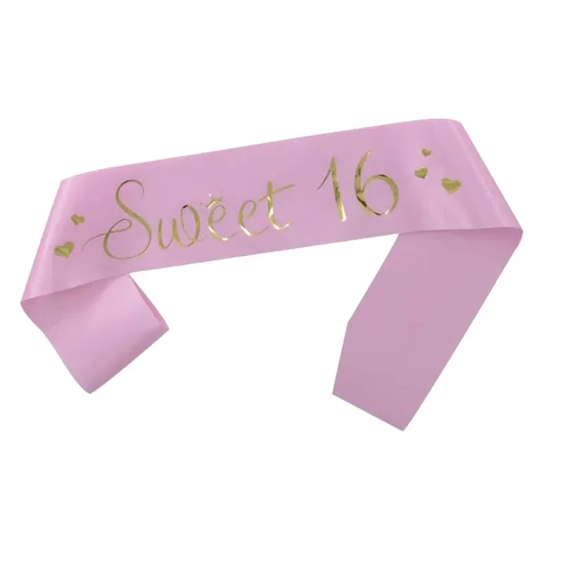 Zoete 16 Verjaardag Satin Sash Voor Meisjes Prinses 16th Verjaardagsfeestje Decoratie Ideeën Levert Gunst Geschenken Wit Roze