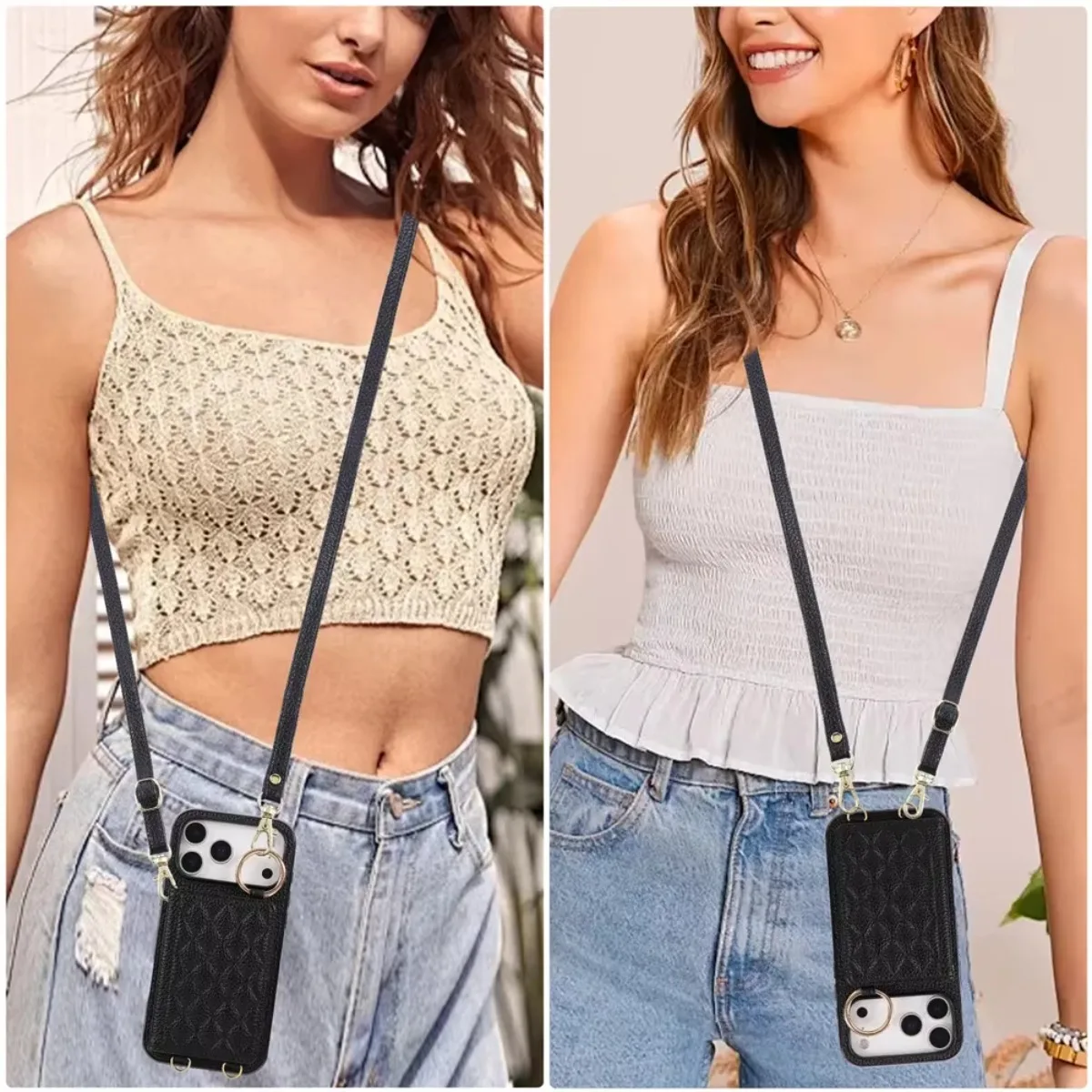 Cartera de cuero PU con cremallera cruzada y ranura para tarjetas, funda de teléfono con soporte para iPhone 17 Air 16 Pro Max 15 Plus 14 13 12 11 X XS XR