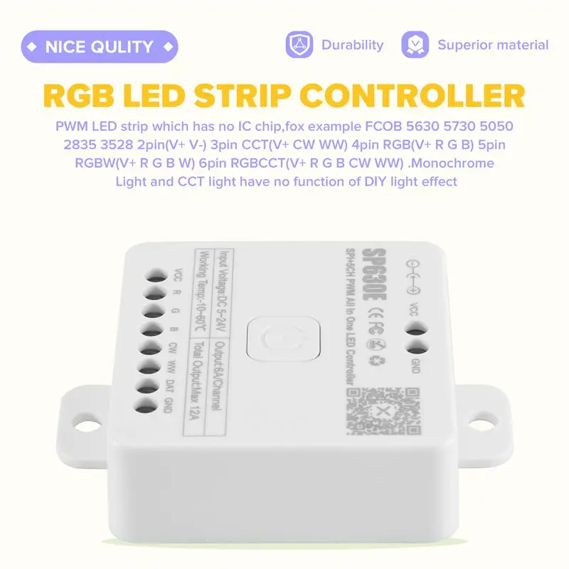 A27F-1 Piece SP630E Bluetooh LED Controller White Plastic Support PWM Monochrome CCT RGB RGBW RGBCCT Or SPI TTL IC Chip LED Stri