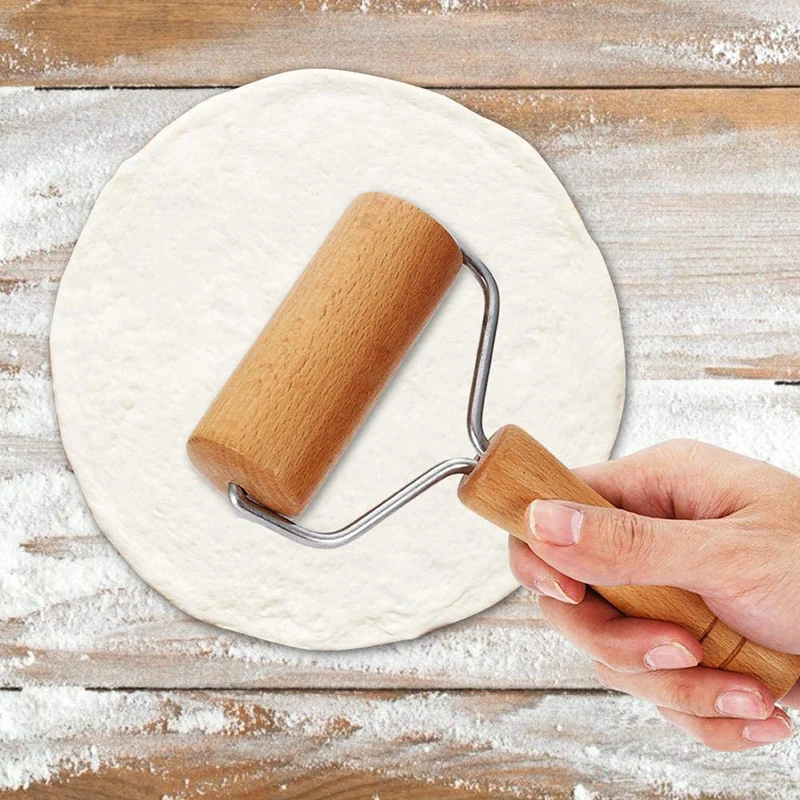 Wooden Rolling Pin Hand Dough Roller for Pastry Fondant Cookie Dough Chapati Pasta Bakery Pizza Kitchen Tool Dough Roller