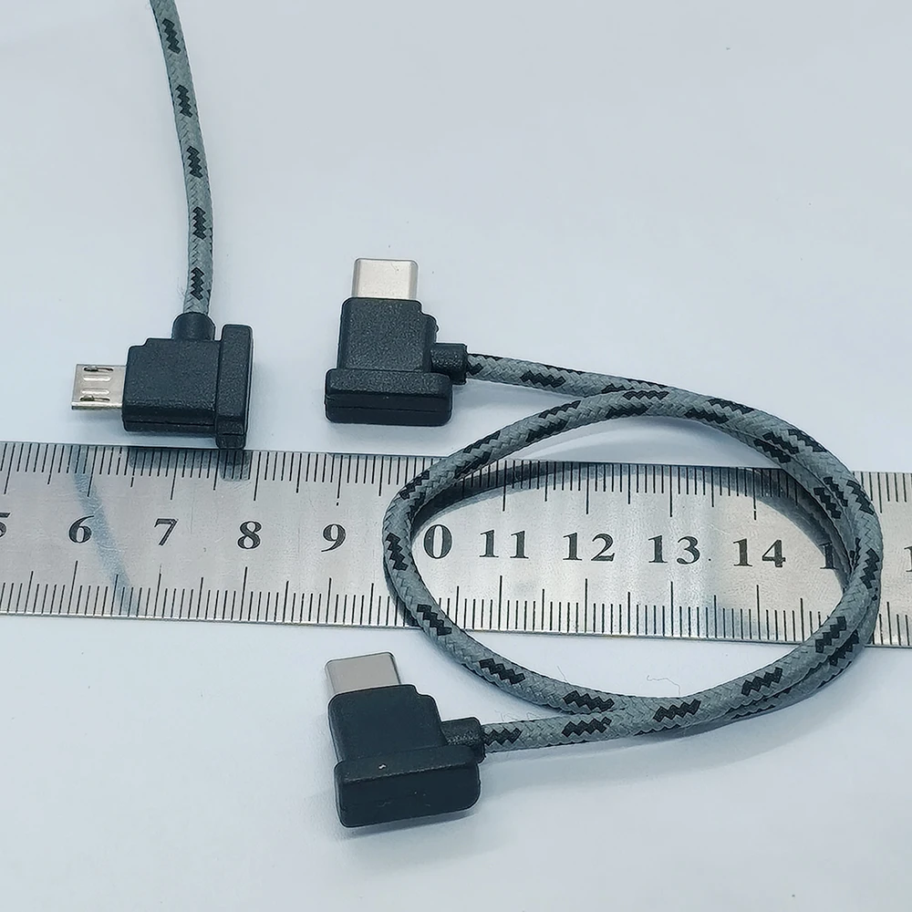 1 Stück geflochtenes Typ-C-auf-Micro-USB- und Typ-C-auf-Typ-C-Datenkabel für DJI Mavic3 Mini 2 Air2 Air3 Drohnen-Fernbedienung – Detail 6