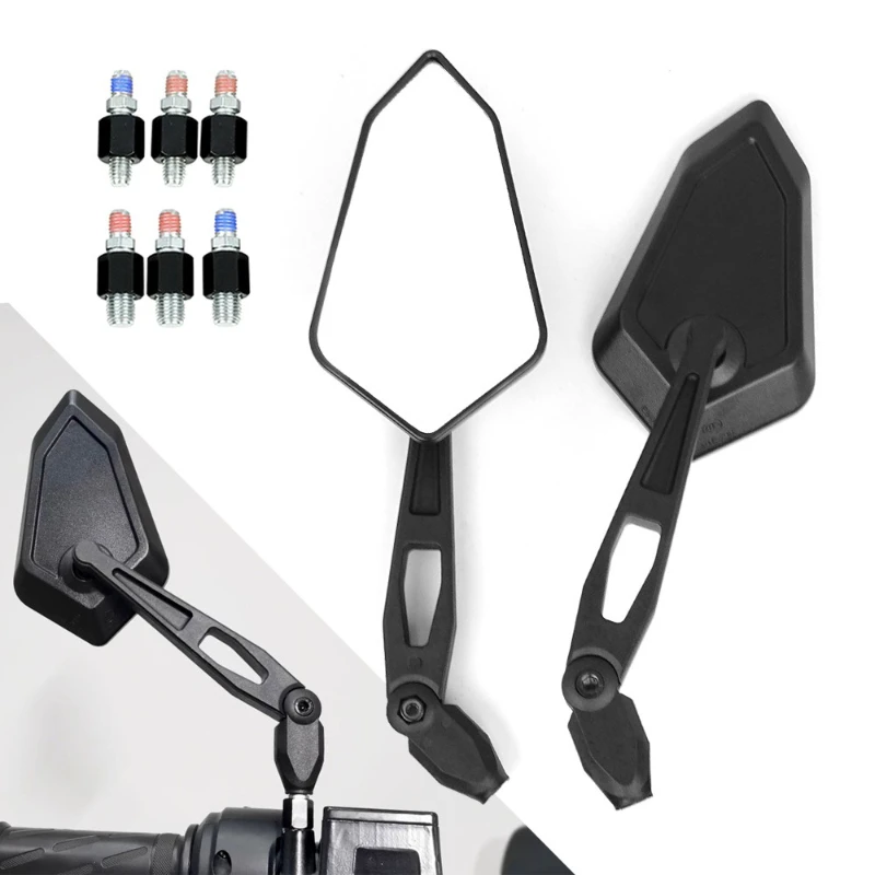 Durable Motorcycle Rear Mirrors 360° Rotatable for Spiegel Paar Honda Yamaha Kawasaki Maverick Booster M10 Enduro KTM Suzuki