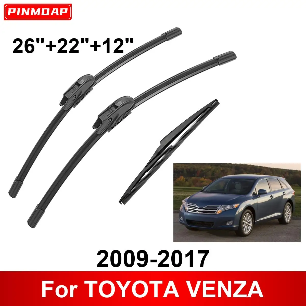 

3 шт. автомобильный дворник для TOYOTA VENZA 2009-2017, передние и задние щетки стеклоочистителя, щетки, автоаксессуары 2009 2010 2011 2012