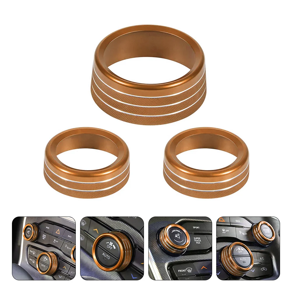 

3Pcs Climate Control Ring Sturdy Decorative Knob Trim Exquisite Craftsmanship Good Gloss Easy Use Installation
