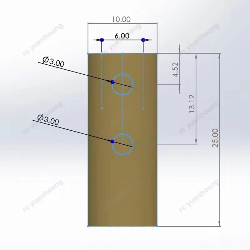 2PCS 25T Servo Shaft Coupler Adapter Shaft Top Hole 6mm Outer Dia 10mm Extension Column Coupling Connector for RC Airplane
