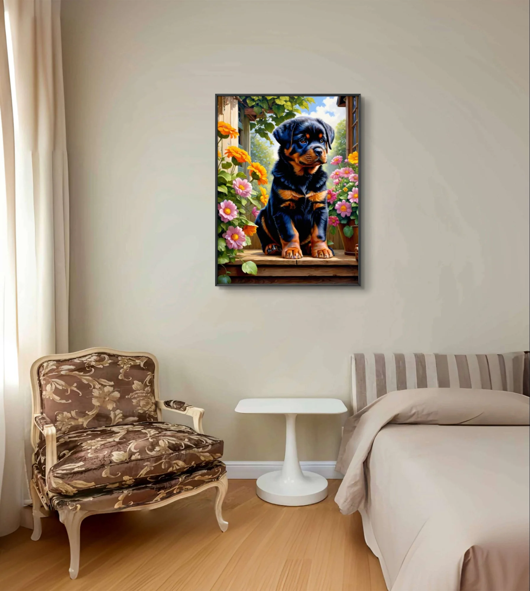 Rottweiler 5D Diamond Painting Cartoon Pet Dog Portrait Diy Diamond Embroidery Cross Stitch Kit Creative Gift Home Wall Decor