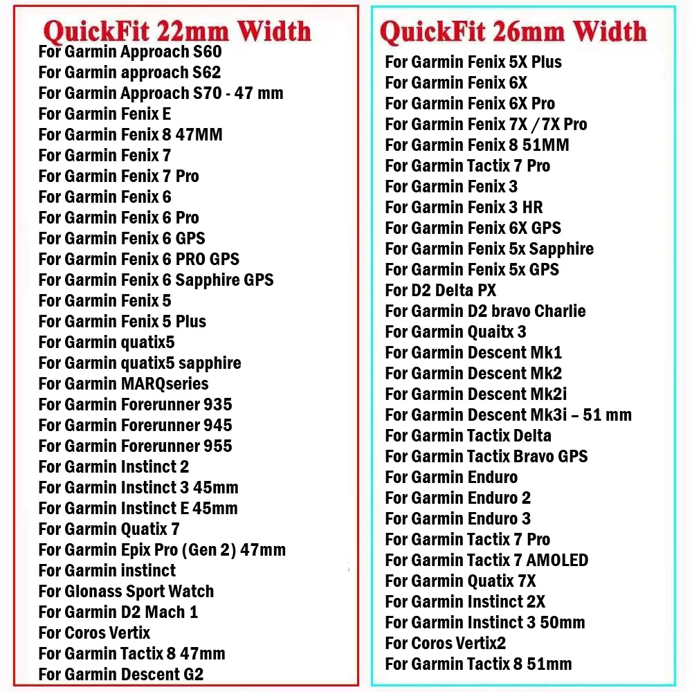 22 26mm Quickfit Smart Watch Strap For Garmin Tactix 8/7 Instinct E Fenix 8 E 7 7X Pro 6 6X 5 Epix Enduro Leather Silicone Band