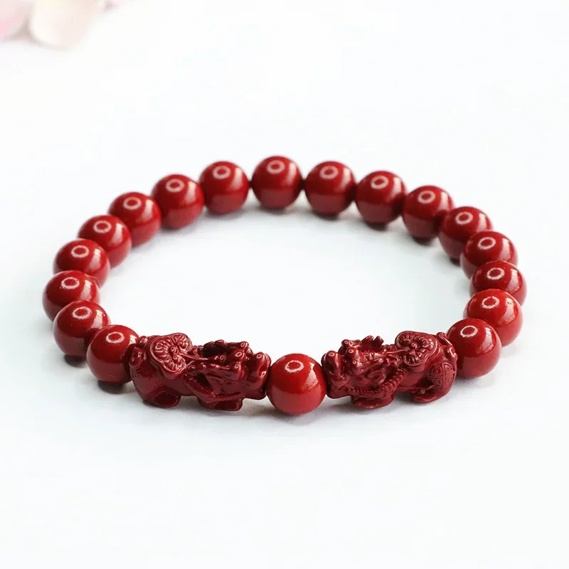 

Natural Genuine Cinnabar Bracelet Purple Gold Sand Bracelet Buddhist Meditation Beads Men's And Women's Fine Jewelry