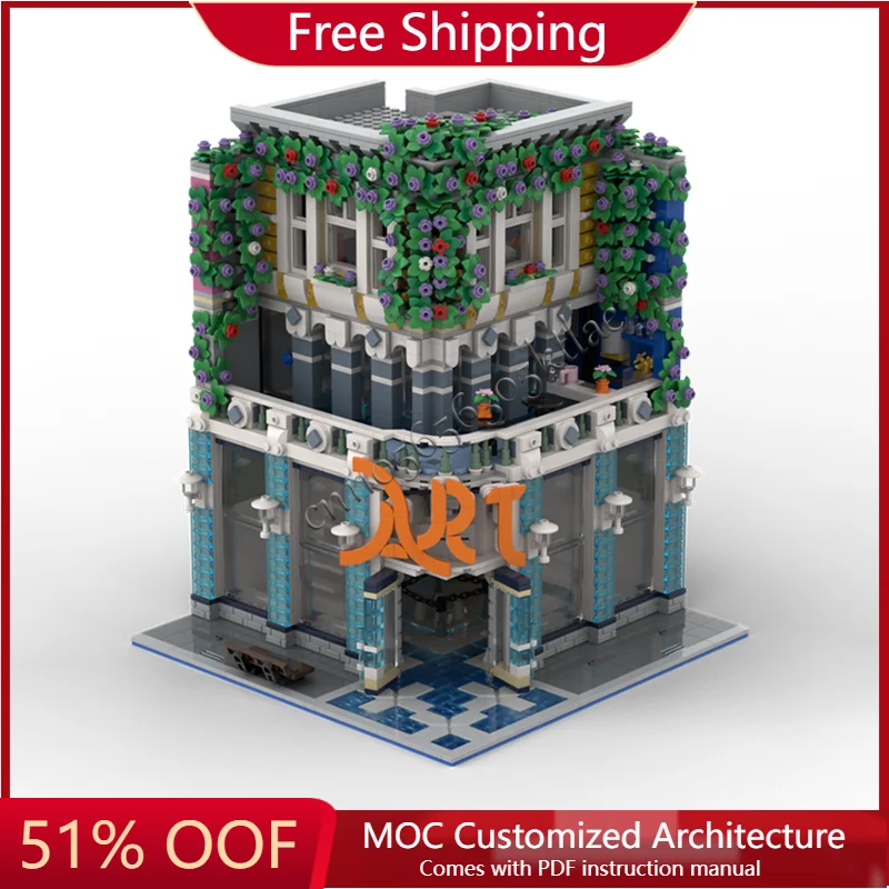 

3274 PCS MOC New Hot Selling Creative Vacation ART gallery Blocks Bricks Model Set DIY Assembly Display Toys Kids Birthday Gifts