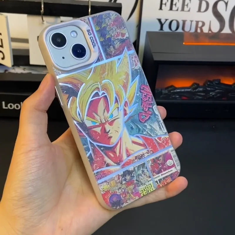 Etui na telefon iPhone 11 12 13 14 15 16 17 Pro Max Plus Air z motywem anime Dragon Ball Z, Son Goku, super Saiyan, odporne na wstrząsy. — zdjęcie produktu 3