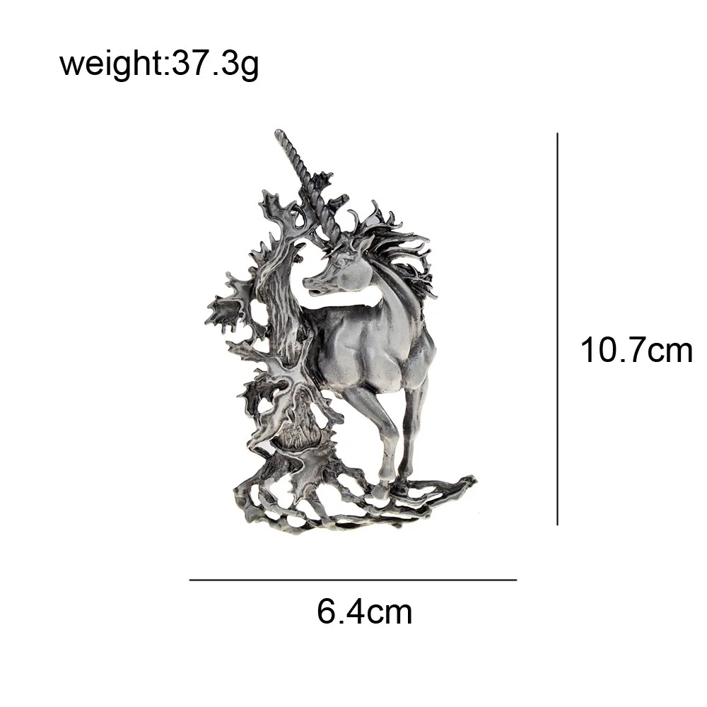 creative retro brooch European and American exaggerated large horse accessory