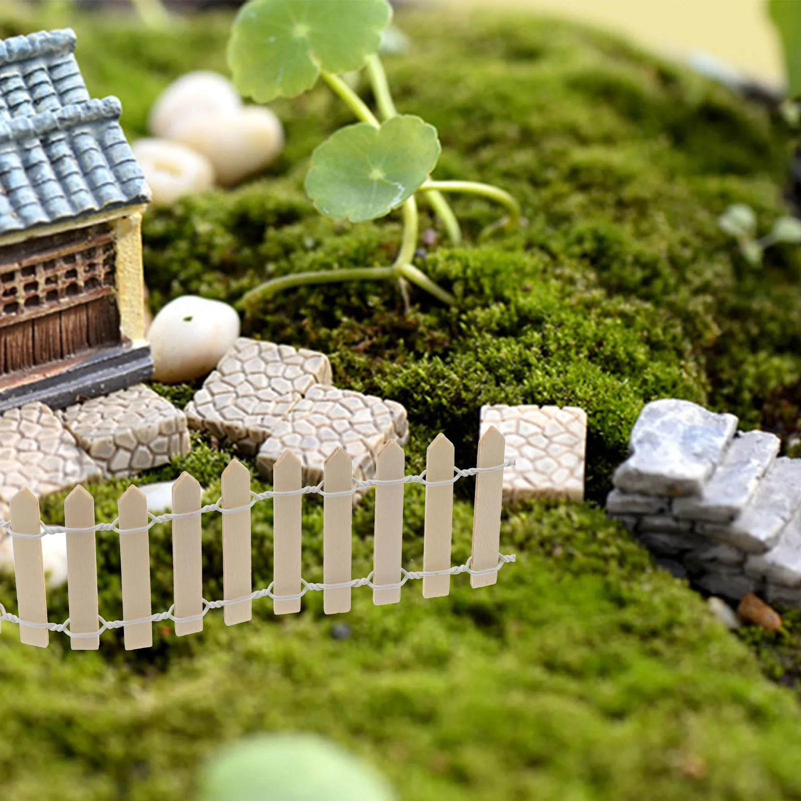 سياج مصغر خشبي يمكنك صنعه بنفسك لحديقة الجنية لبيت الدمى بونساي تررم ديكور منزل صغير سياج حديقة خرافية #2