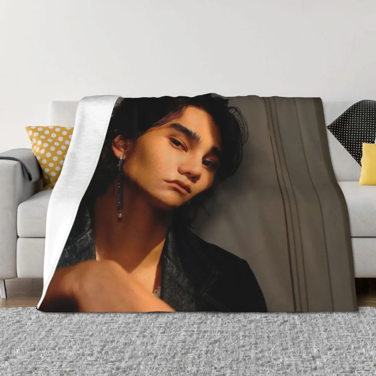 

Wuju bakery Sexy Black And White Jeff Satur Saturdayss favourite boy BL SERIES star actor thai asian cutie pie Throw Blanket