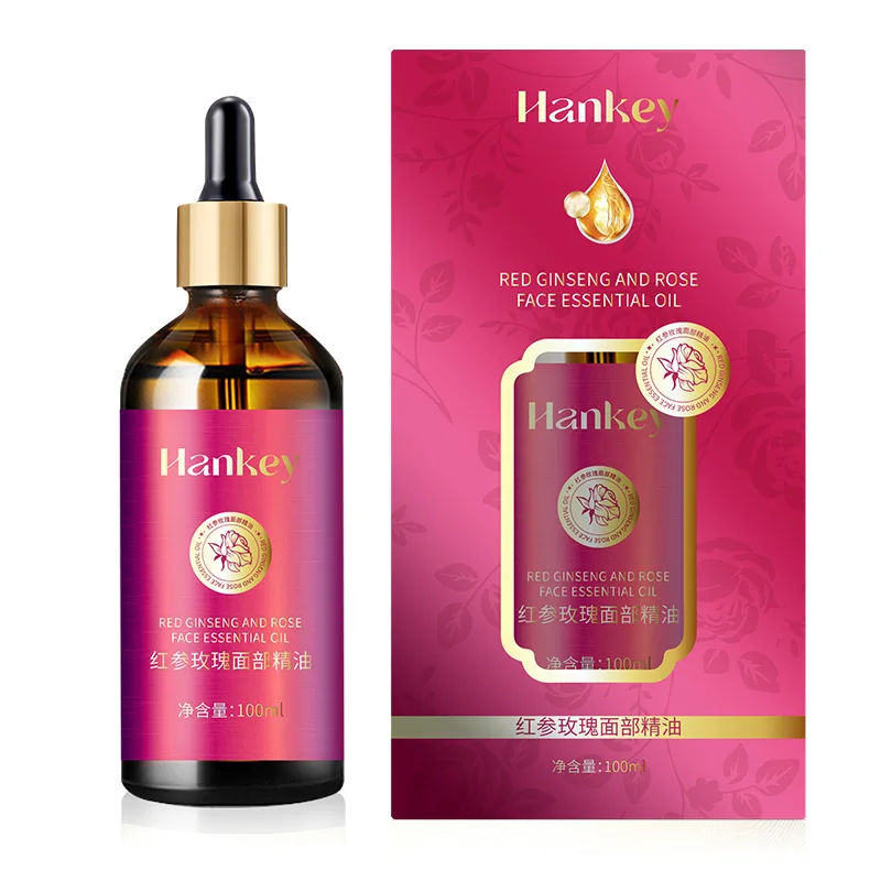 

100ml Rose Oil For Face With Red Ginseng Extract Facial Serum Anti Aging Brighten Hydrat Firm & Reveal Radiant Skin