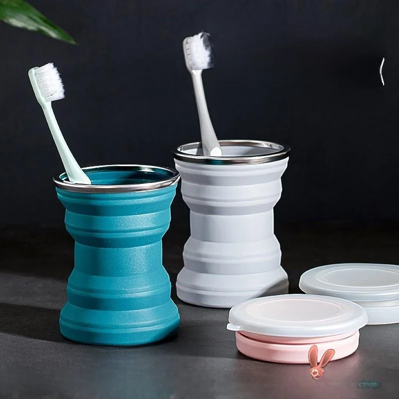 

Портативный дорожный силиконовый стакан для зубной щетки, карманный размер, термостойкий стакан для полоскания рта, креативный аксессуар для ванной комнаты