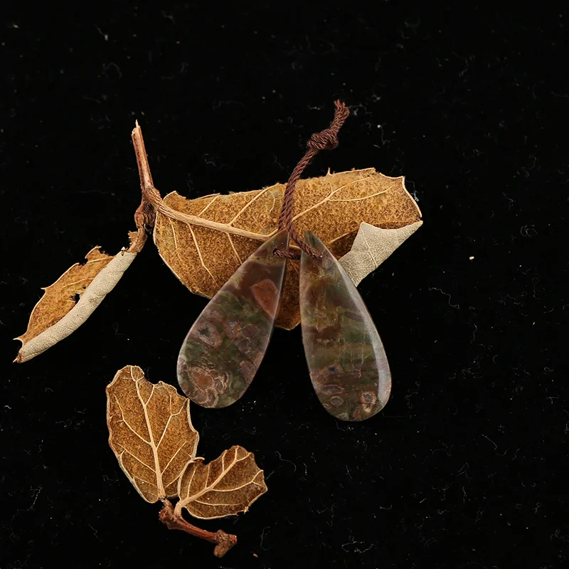 B&F Mushroom Jasper Drop Earring Beads for Jewelry Making, Handmade Natural stones beads, Stones for jewelry Making Supplies