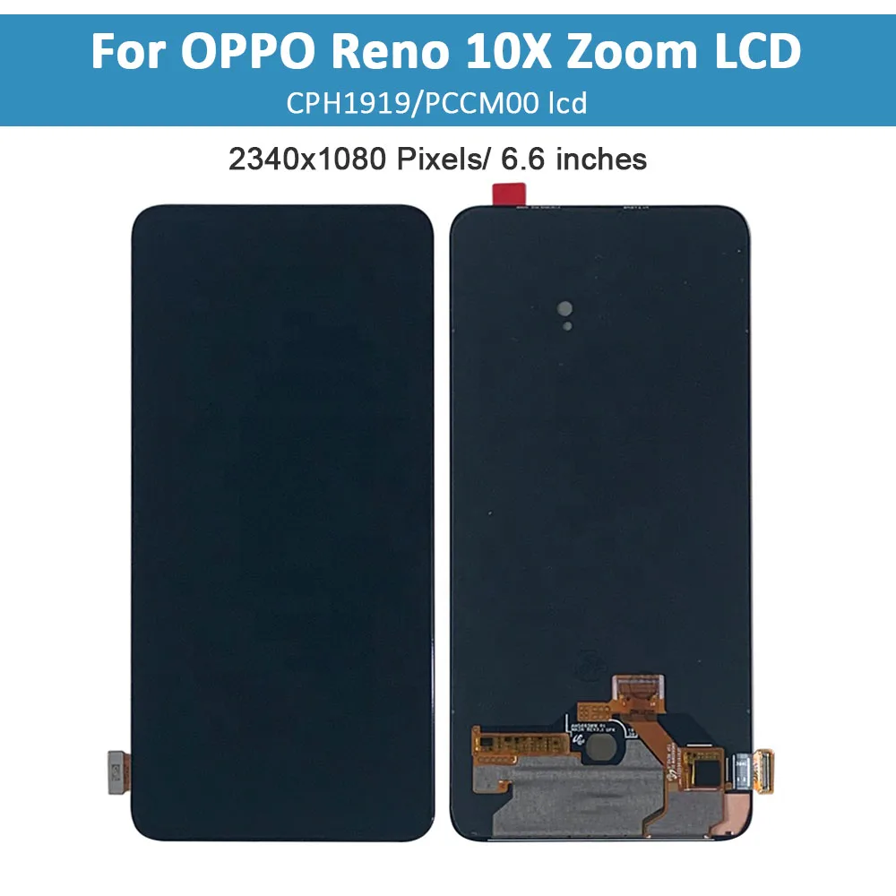 Imagem -02 - Original 6.6 Lcd Lcd Lcd para Oppo Reno 10x Zoom Lcd Touch Screen Digitador Assembléia para Oppo 10 x Cph1919 Pccm00 Cph1921 Display Lcd