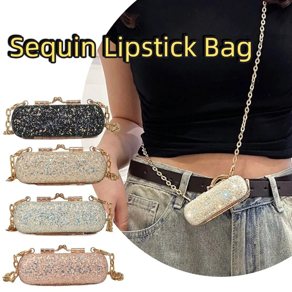 

Fashion Mini Chain Decorative Bag PVC Lipstick Bag High Quality Pen Case Women's Evening Banquet Handbags