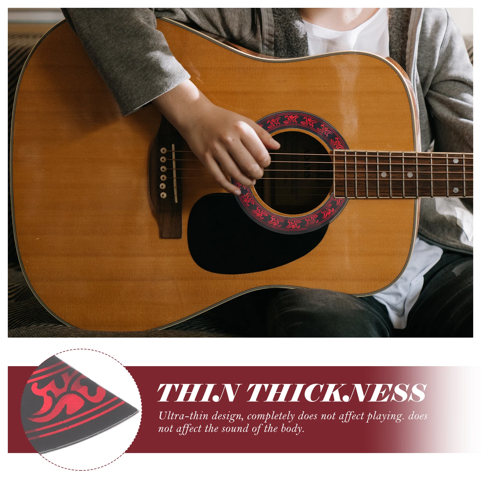 

Guitar Sound Hole Rosette Pvc Solid Veneer Wooden Accessory For Acoustic Classical Guitars Inlay Sticker Ring Decal