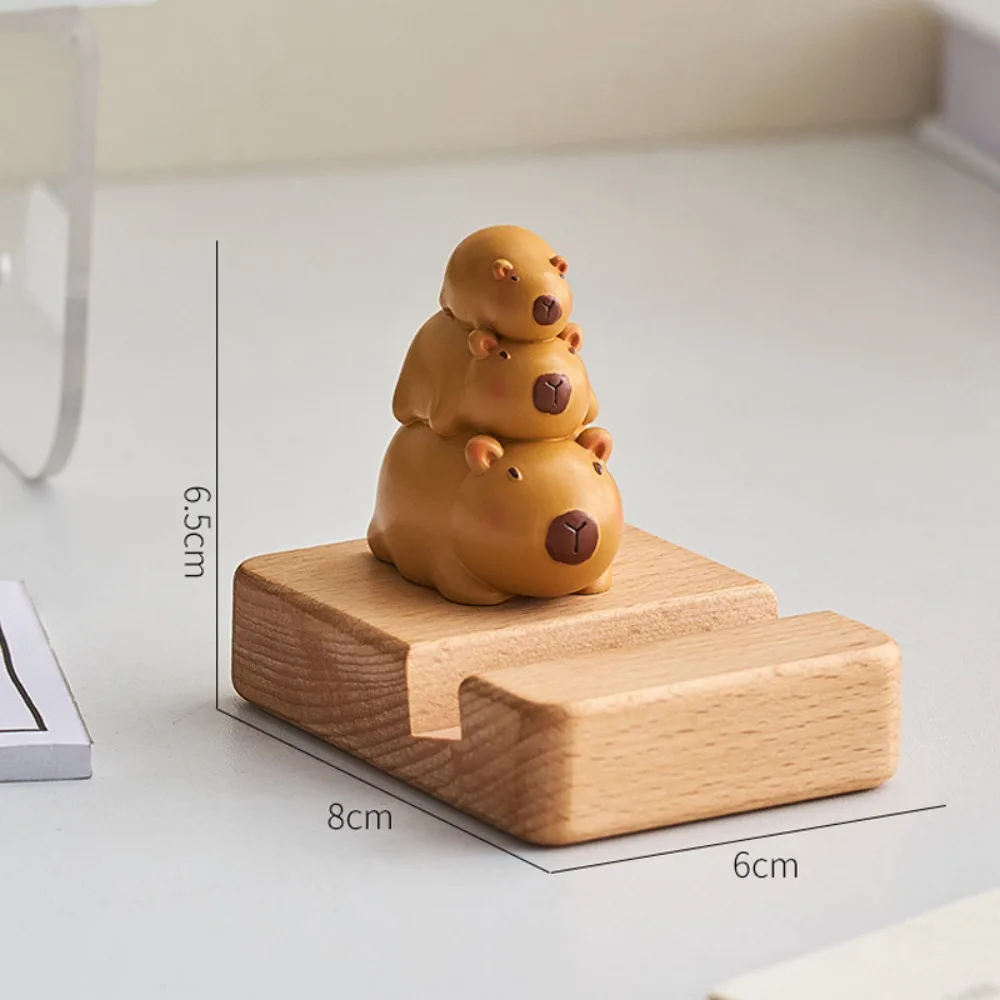 Figure Model Capybara Phone Holder Support PVC Doll Capybara Mobile Phone Stand Desk Decor Cartoon Capybara Cell Phone Bracket