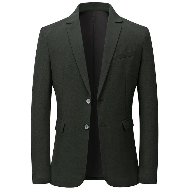 2024 Spring Mens Blazer Jacket High Quality Single Breasted Thin Coat Male Business Casual Slim Fit Suit Top 4XL Men Clothing