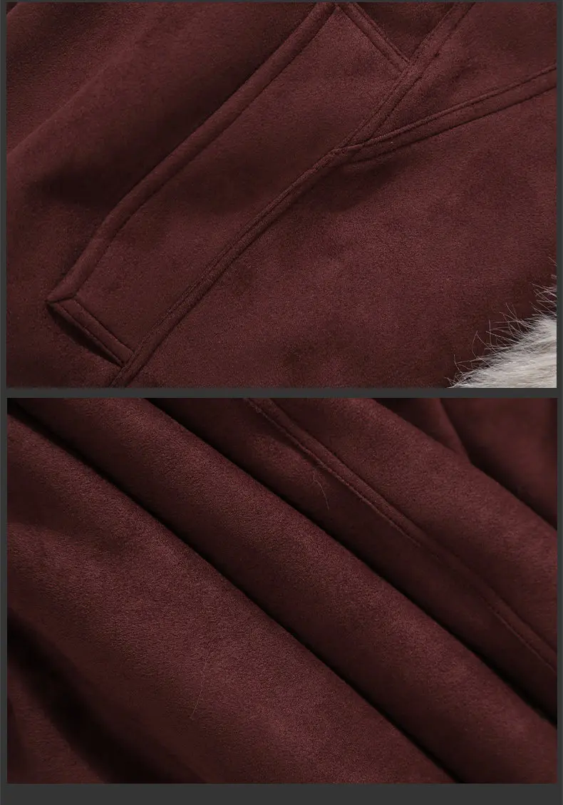 الرجال سترة صوف قصيرة الشتاء الدافئة الفراء داخل معطف سميك الذكور بدوره طوق أبلى زائد المخملية الحرارية سترة الشتاء سترة