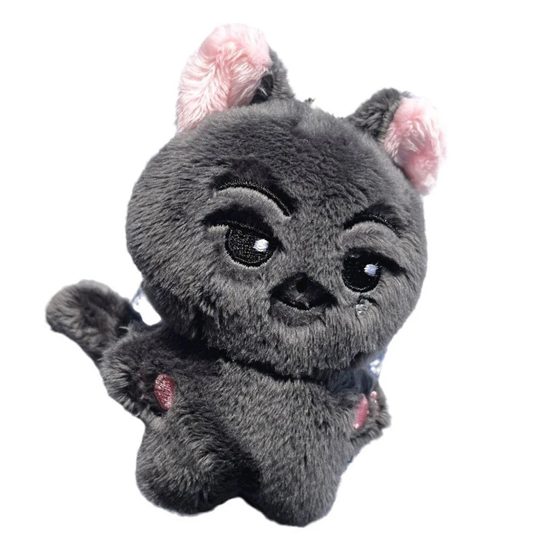 New Kpop Jay Keychain Pendant Cartoon Cat Plush Doll Toys Bag Decor Soft Cotton Kawaii Keychain Pendant For Child Girls Gifts