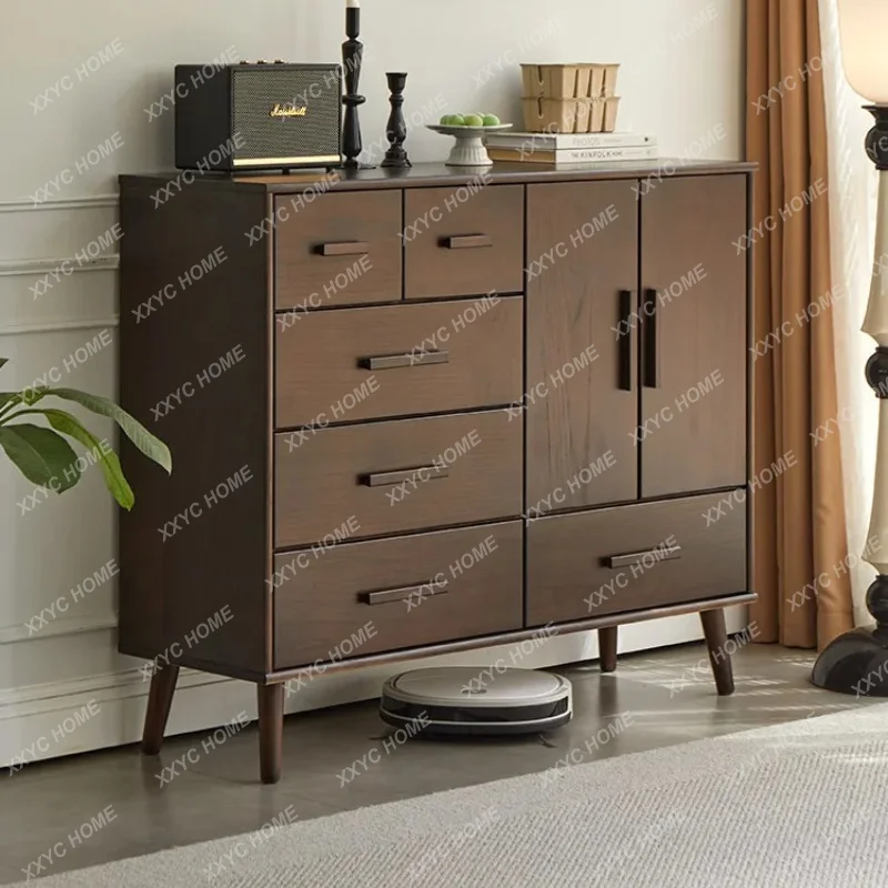 LSolid wood drawer cabinet modern simple bedroom locker household living room locker