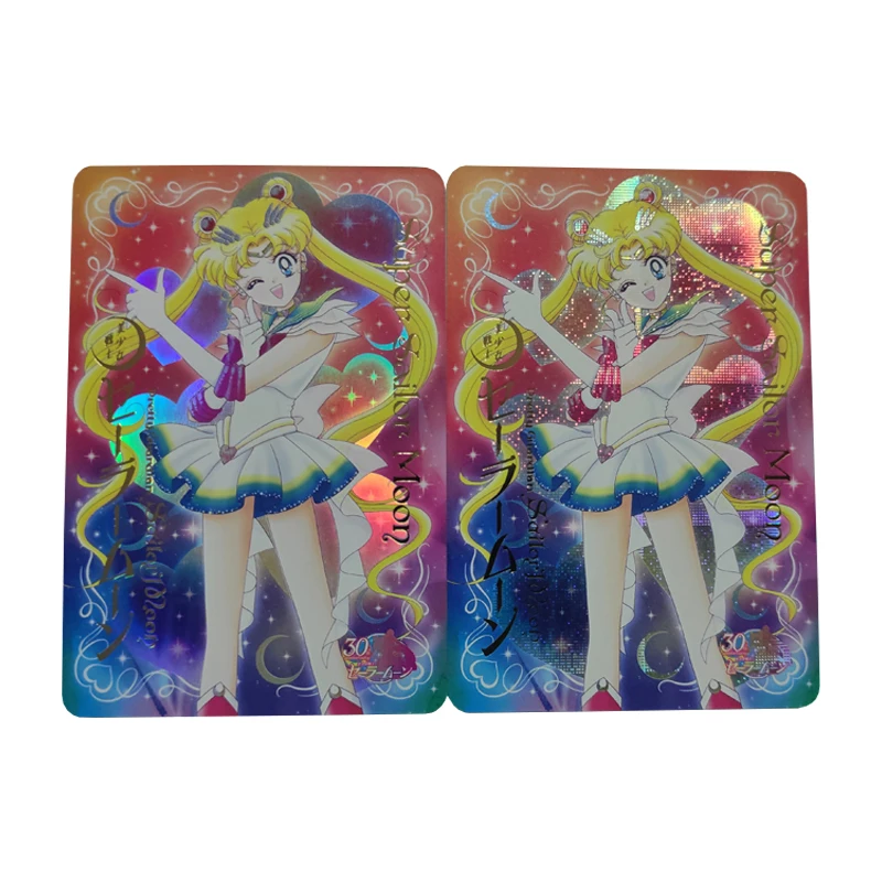 10Pcs/set Anime Girls Flash Card 30th Anniversary Tsukino Usagi Hino Rei Aino Minako Kawaii Gift Toys Game Anime Collection Card