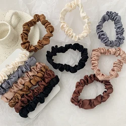 6Pcs/Set Silk Hair Scrunchies Elastic Hair Bands Women Elegant Headwear Hair Ties Ponytail Holder Sweet Hair Rope Rubber Bands