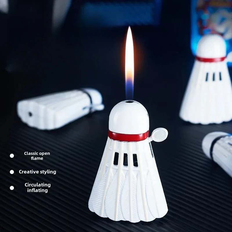 

New Mini Inflatable Lighter Portable Outdoor Butane Gas Open flame Kitchen Gas Cute Lighter Cigarette Accessories Gift