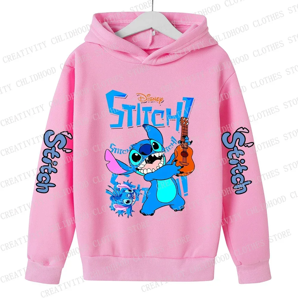 Stitch Children Hoodies Merry Christmas Kid Pullover Casual Clothes Anime Kids Sweatshirts for Girl Boy Cartoons Tops