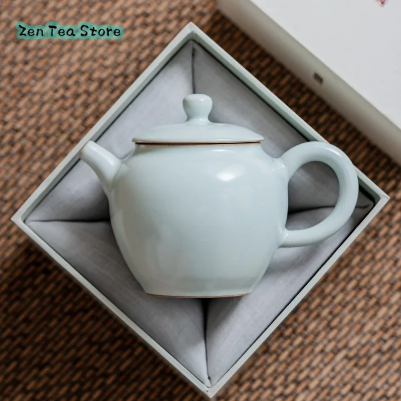 

Tianqing Ru Kiln General Pot Open Pieces Can Be Used To Support The Family Tea Maker Ceramic Kung Fu Tea Set Tea Pot Gift Box