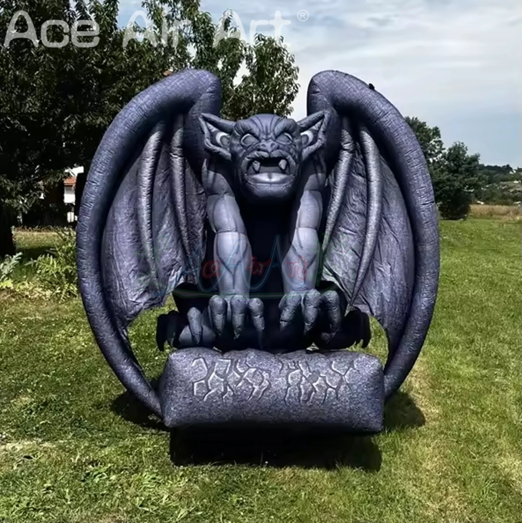 Novo design de halloween inflável vampiro morcego desmodus escultura em pedra balão monstro para publicidade