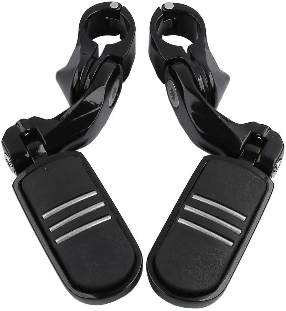 

Motorcycle Black Short Angled Adjustable Highway Foot Pegs Chrome 1.25" 32 mm Peg Mount For Harley Davidson Highway Crash Bar