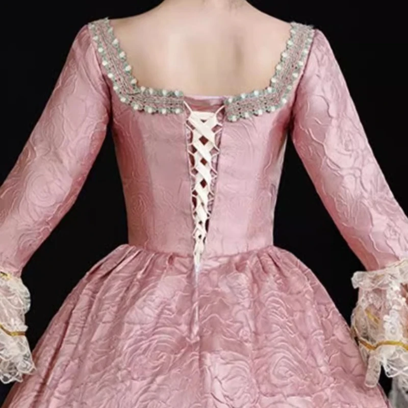 ศาลยุโรปขุนนางชุดหญิงยุคกลาง Retro Gorgeous Photo Catwalk STAGE เครื่องแต่งกาย Robe De Cérémonie Femme