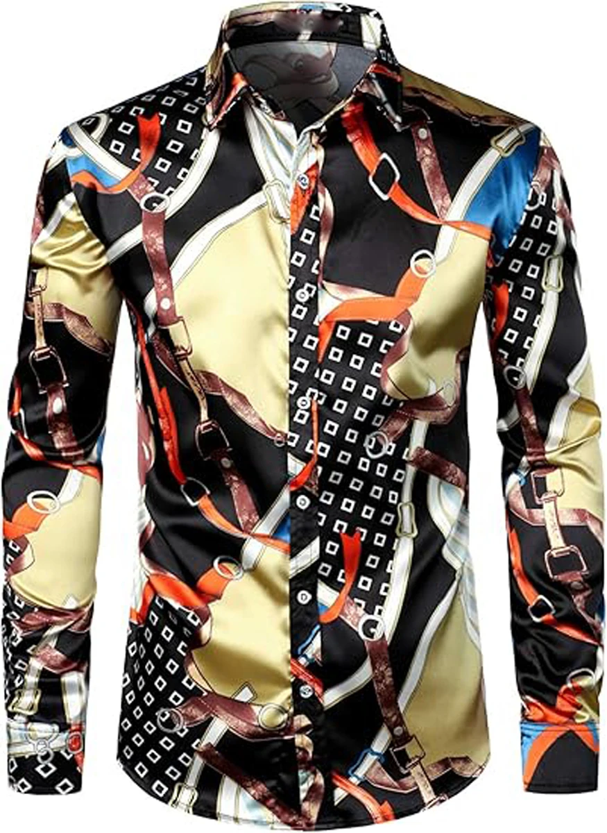 Men's French Court-style Golden Shirt Christmas Casual Outdoor Street Elastic Soft Summer New Daily T-Shirt Clothing Men Top's