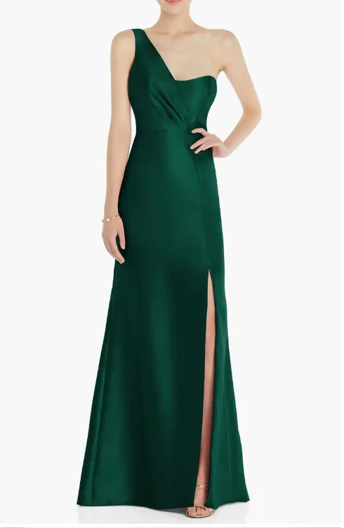 Vestido feminino elegante de um ombro, vestido de festa formal, vestido longo feminino, 2020