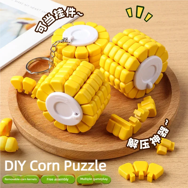 

Novelty Creative Corn 3D Puzzle Pendant DIY Assemble Multi Change Puzzle Adult 3D Jigsaw Puzzle Game Kids Toys Christmas Gifts