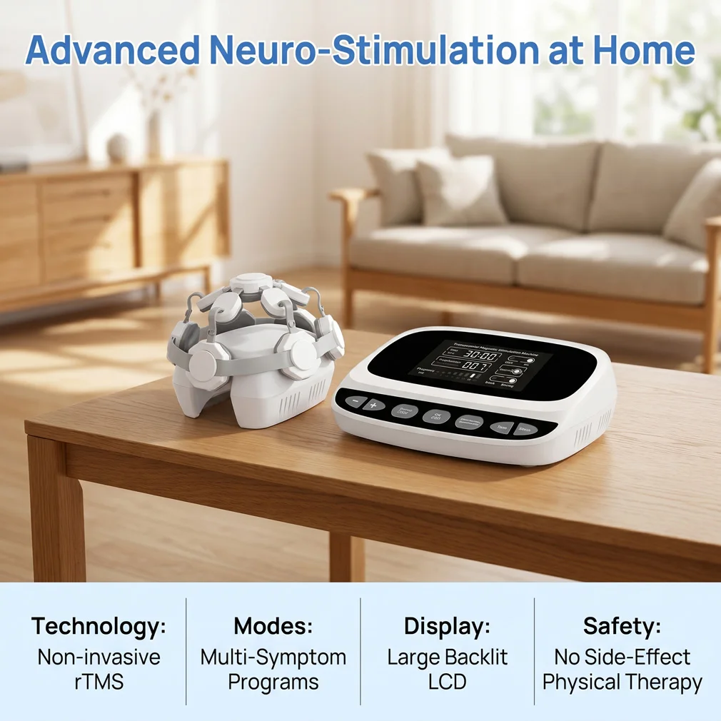 RTMS Transcranial Magnetic Therapy Equipment For Alzheimer Parkinson Dementia Home Cognitive Neurological Rehabilitation Device