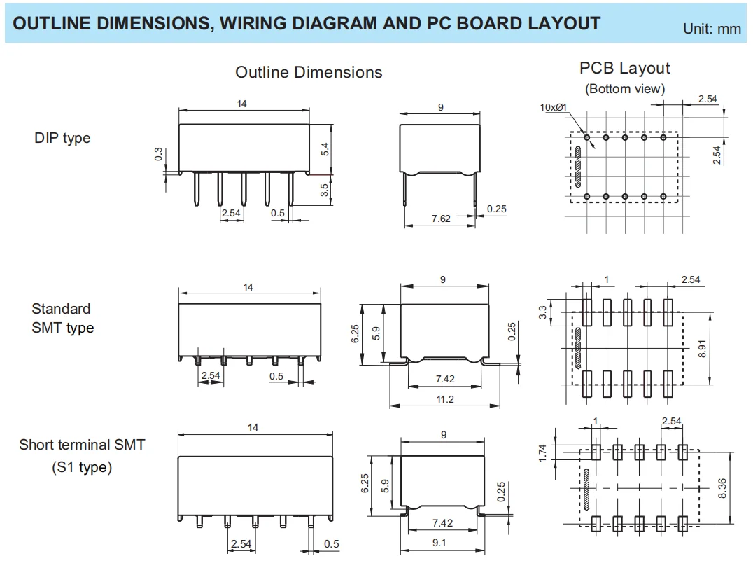 HFD31 SUBMINIATURE SIGNAL RELAY High contact capacity 1A 30VDC  5Pcs/Lot
