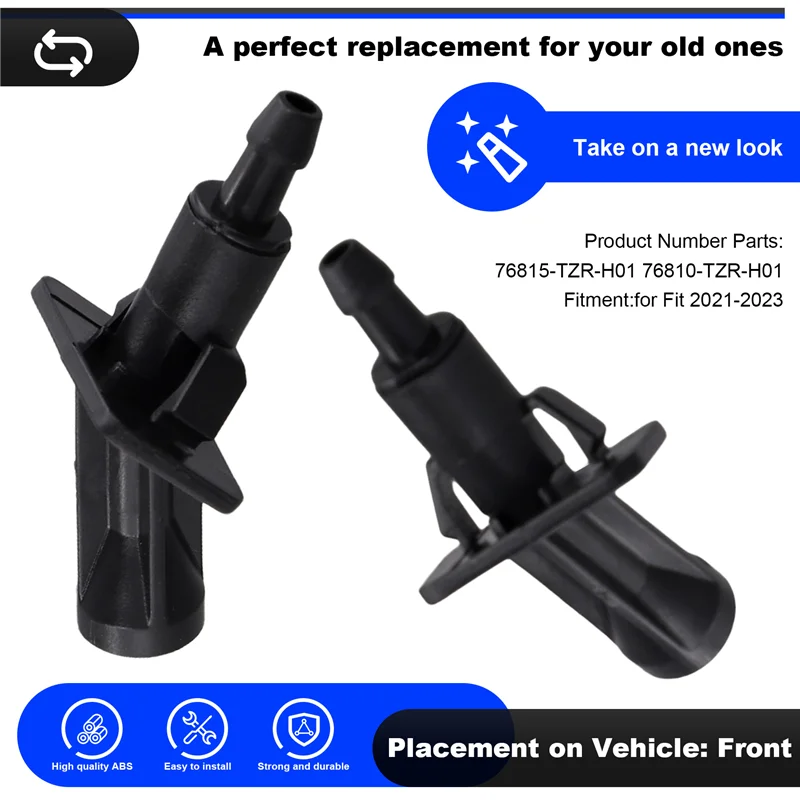 Reliable-Car Front Windscreen Washer Nozzle Jet 76815-TZR-H01 76810-TZR-H01 For Honda Fit Hood Windscreen Washer Spray Jet