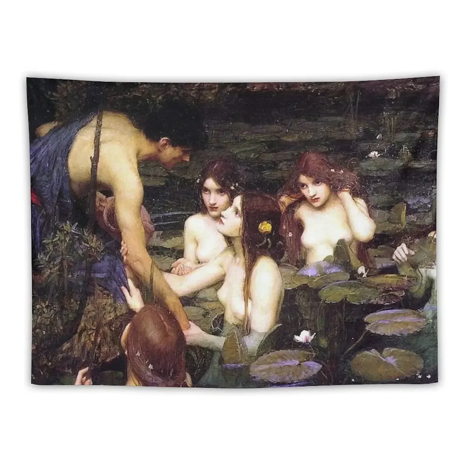 HYLAS AND THE NYMPHS - WATERHOUSE Tapestry Aesthetics For Room Wallpapers Home Decor Tapestry