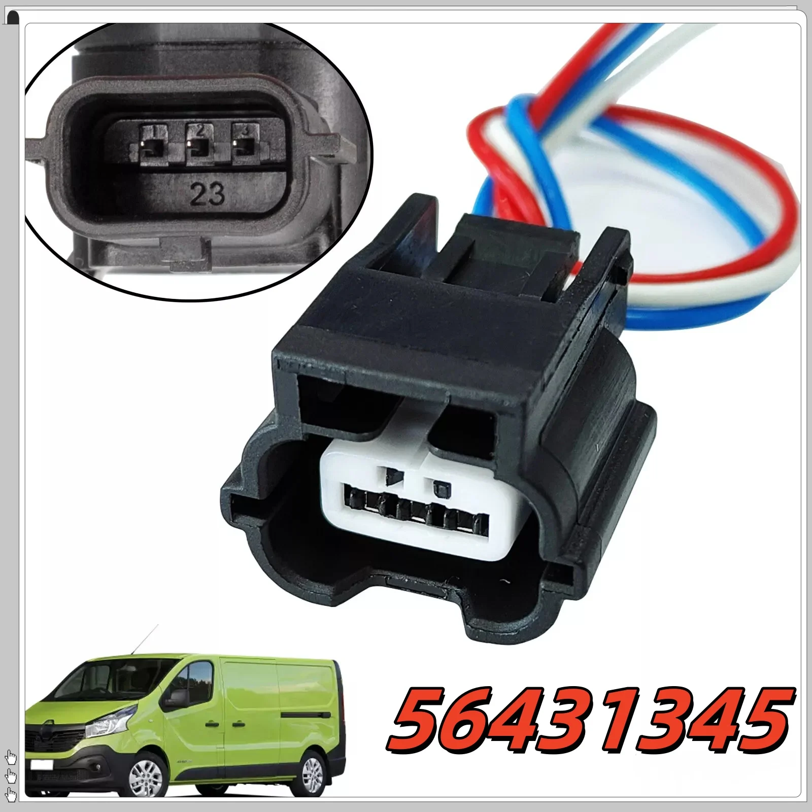 

1Pcs 3-Pin Plug Connector With Wire For Renault Trafic Opel Vivaro NV300 Talento 3PIN Parking Sensor Plug Connector 56431345
