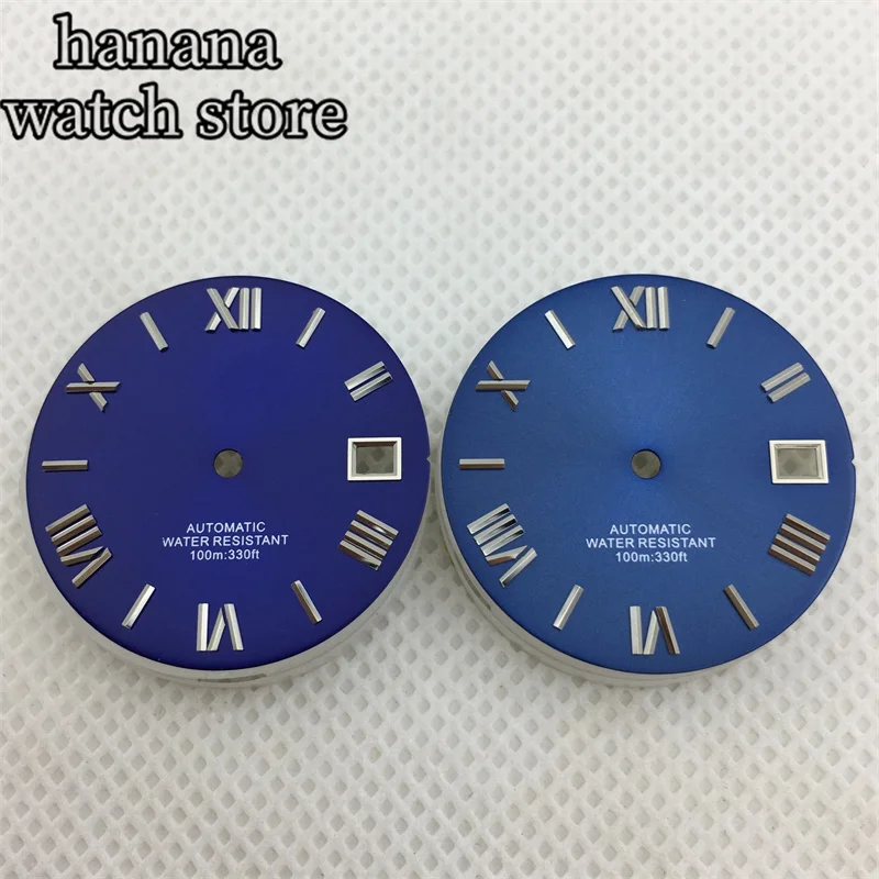 BLIGER 29 ملم أسود أزرق مخضر أبيض رمادي مضيئة مصباح مؤشر روماني مناسب لحركة NH35