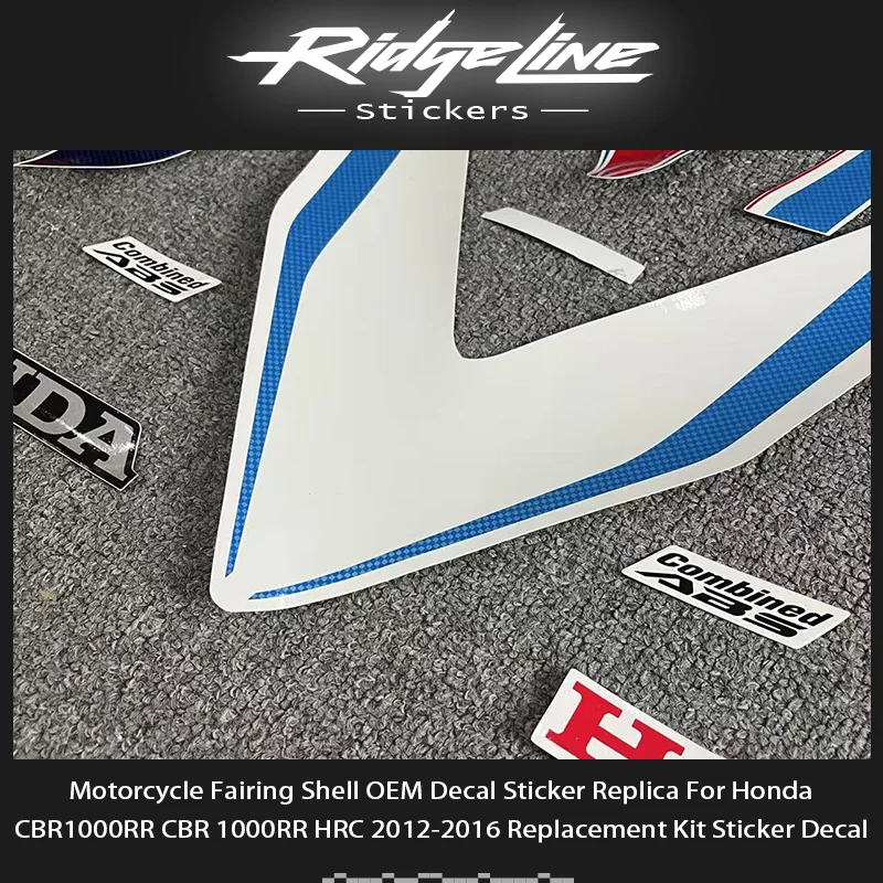 Réplica do adesivo da etiqueta do OEM do escudo da carenagem da motocicleta para Honda CBR1000RR CBR 1000RR HRC 2012-2016 Kit de substituição adesivo decalque