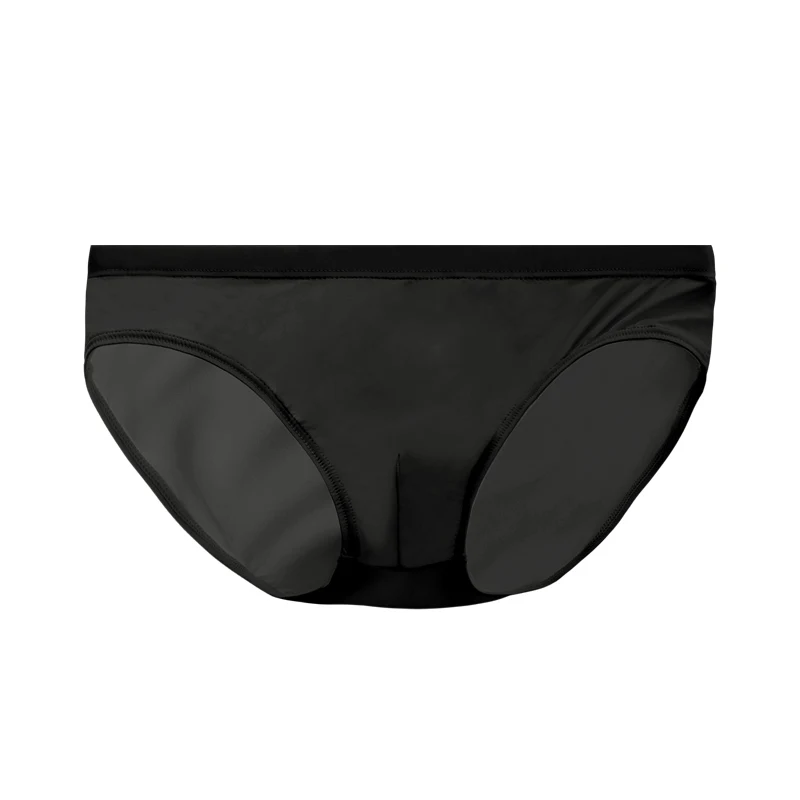 ملابس داخلية من الحرير الجليدي للرجال سراويل صيفية قابلة للتنفس رفيعة للغاية وخصر منخفض ملابس داخلية على شكل مثلث صغير من SAO