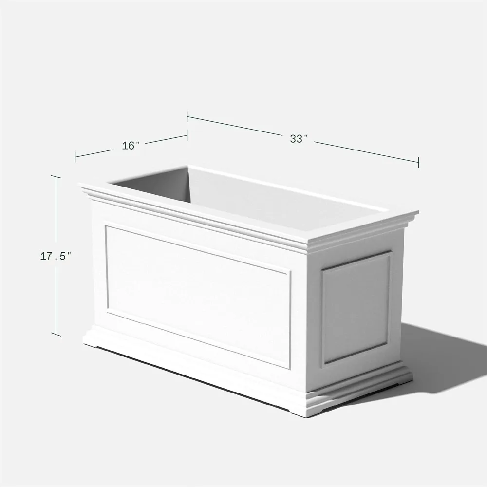 

Brixton Series Long Plastic Planter - Large Planter Box for Indoor or Outdoor Patio/Balcony | Durable All-Weather