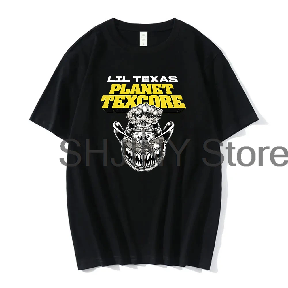 Lil Texas Planet Texcore Tee 2024 World Tour Crewneck Short Sleeve Streetwear Women Men T-shirt Hip Hop Clothes