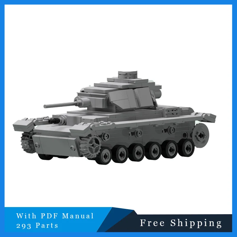

293 Parts Light Grey Battle Tank Technology Modular Building Block Bricks Model Children's Assembly Toy Christmas Birthday Gifts